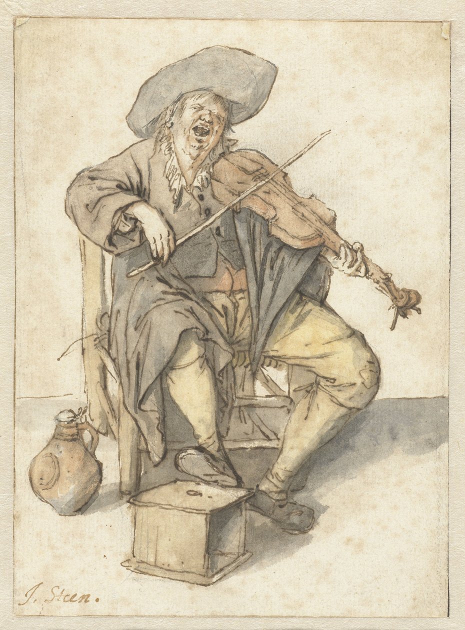 şarkı söyleyen kemancı by Jan Havicksz. Steen