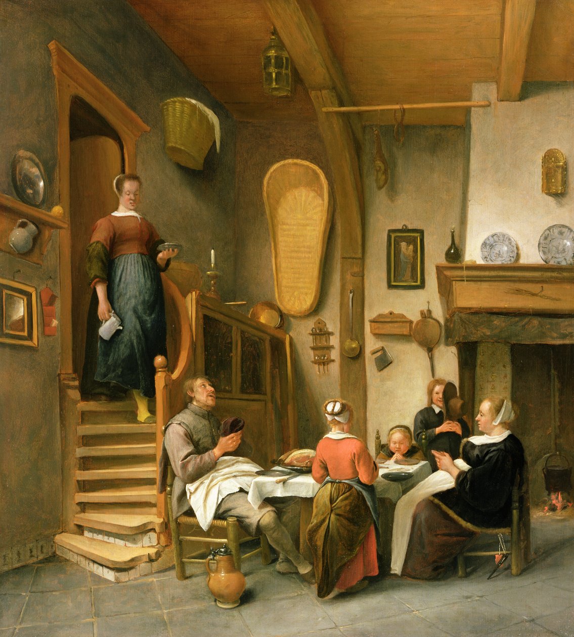 A Family Saying Grace by Jan Havickszoon Steen