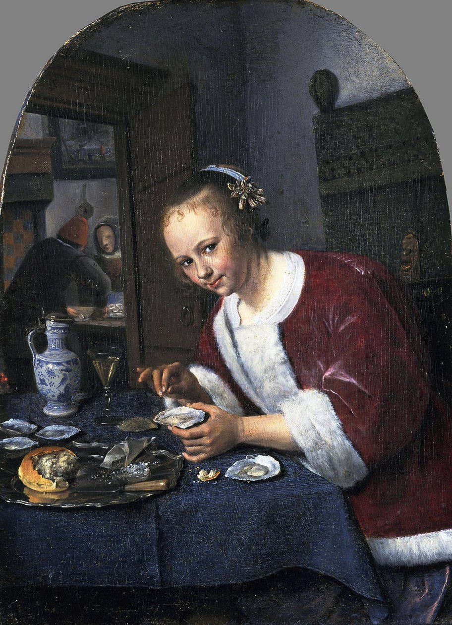 İstiridye ile kız by Jan Havickszoon Steen
