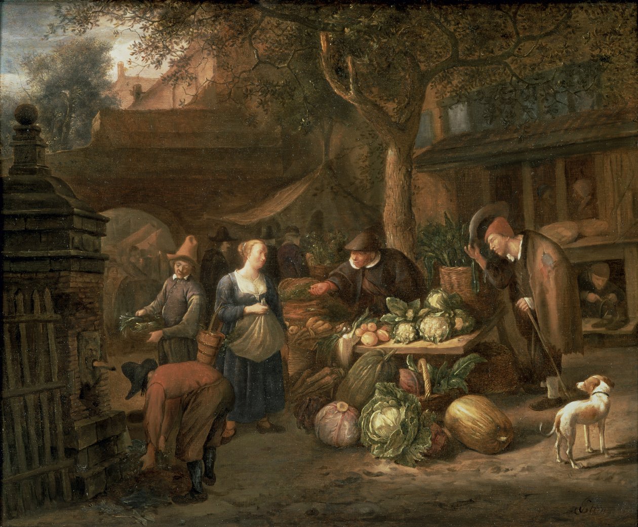 Pazar Sahnesi (panel) by Jan Havickszoon Steen