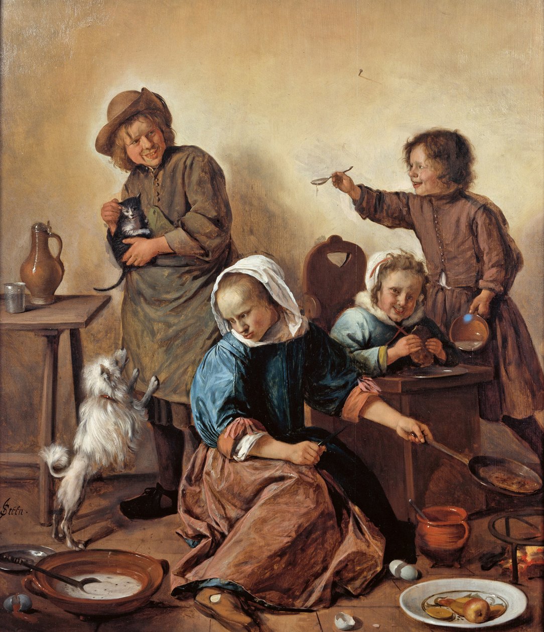 Çocuk Yemeği, yaklaşık 1665. by Jan Havickszoon Steen