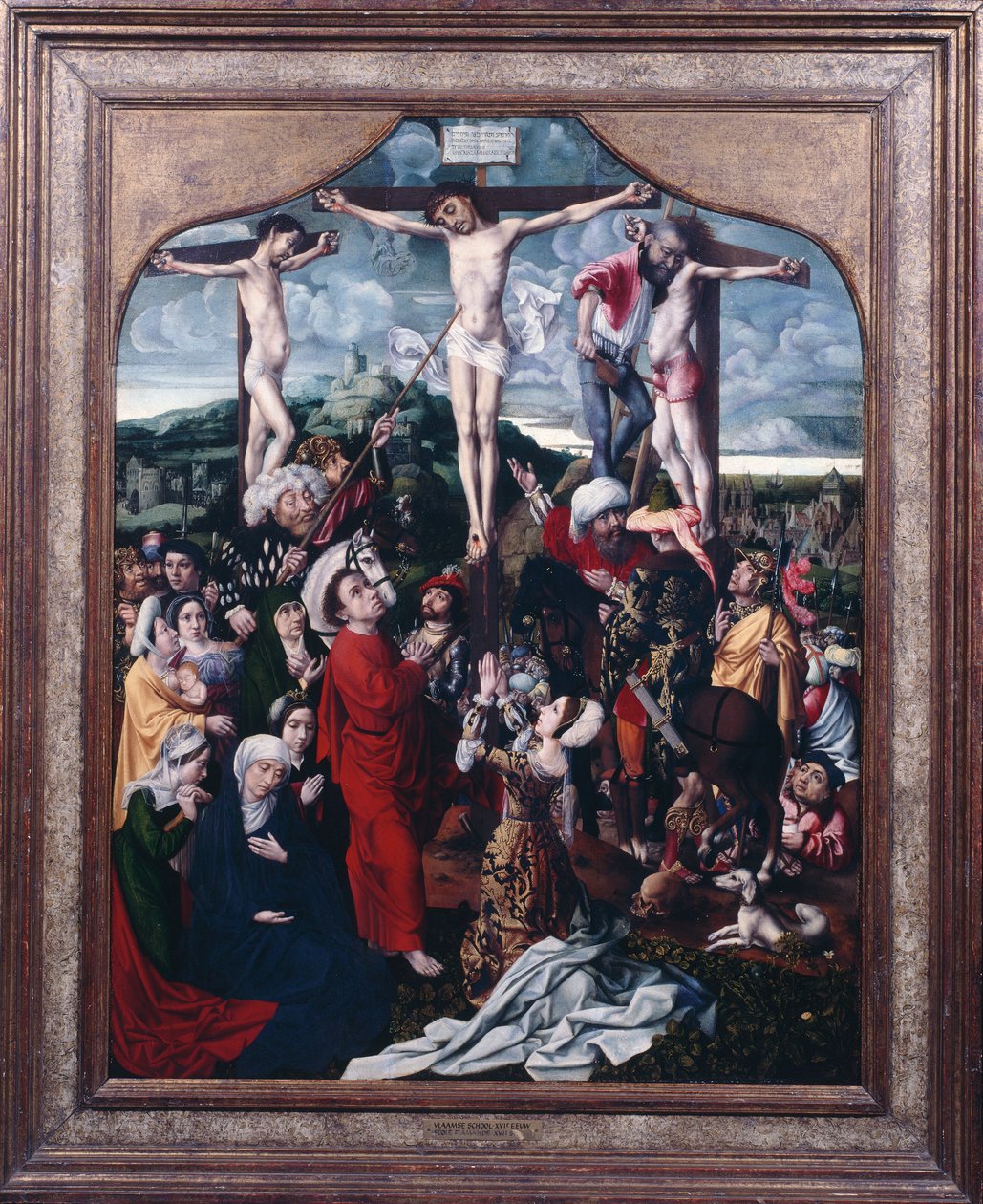 Calvary, c.1515-20 (tuval üzerine yağlı boya) by Jan II Provost