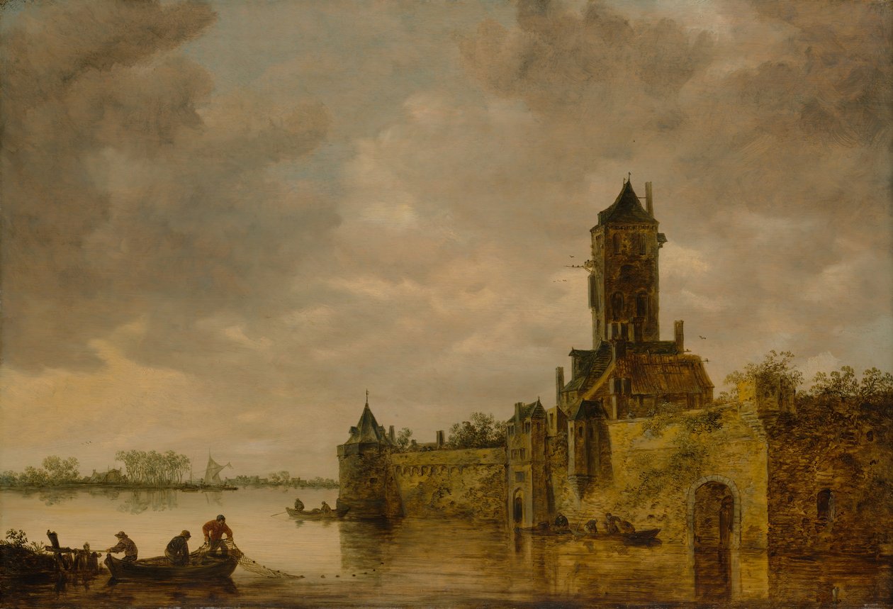 Nehir kenarındaki kale, 1647. by Jan Josephsz van Goyen
