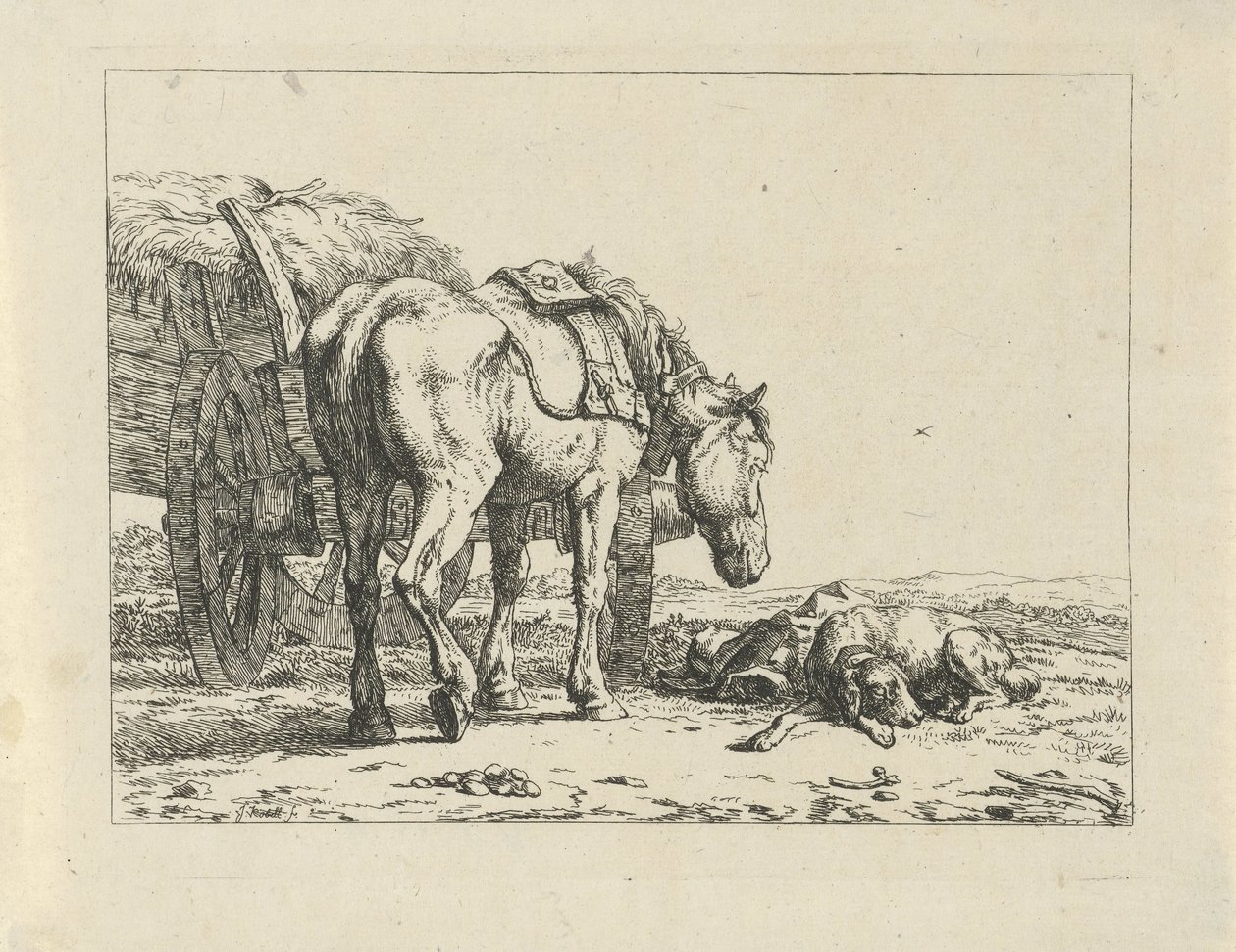 Hasatçıda at ve köpek by Jan Kobell (II)