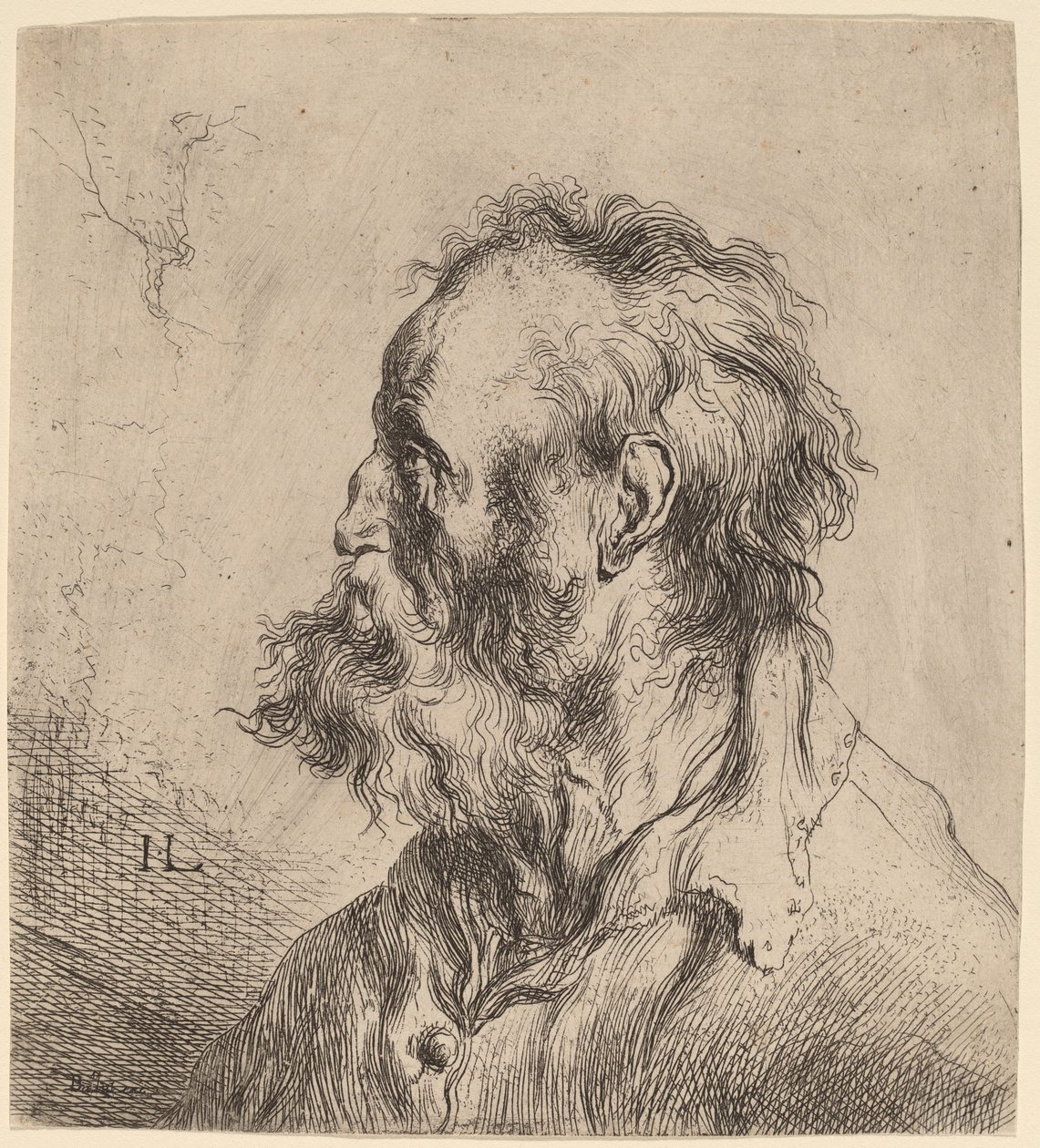 Sakallı Yaşlı Bir Adamın Büstü by Jan Lievens