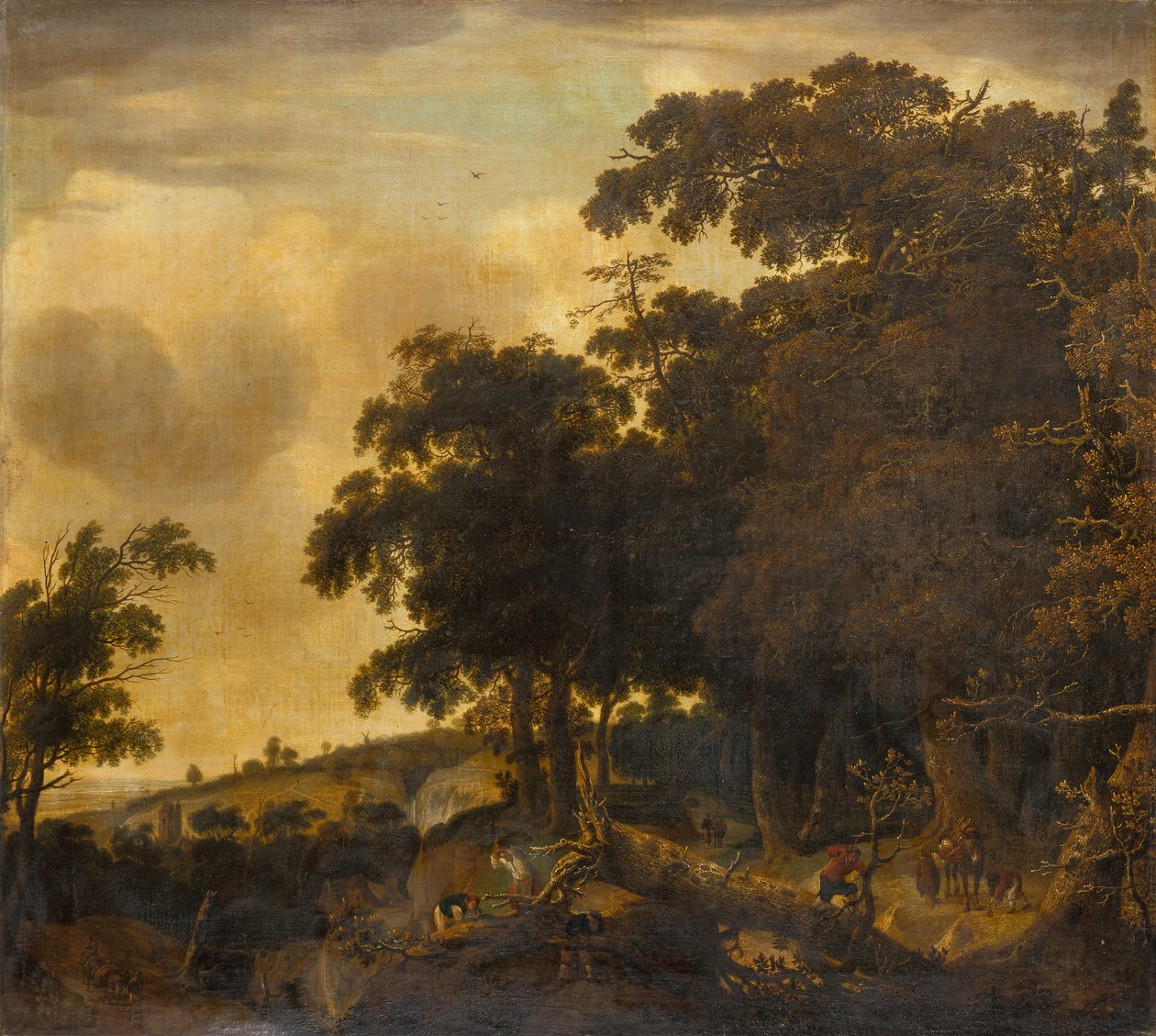 Oduncularla Ağaçlık Bir Peyzaj (petrol) by Jan Looten