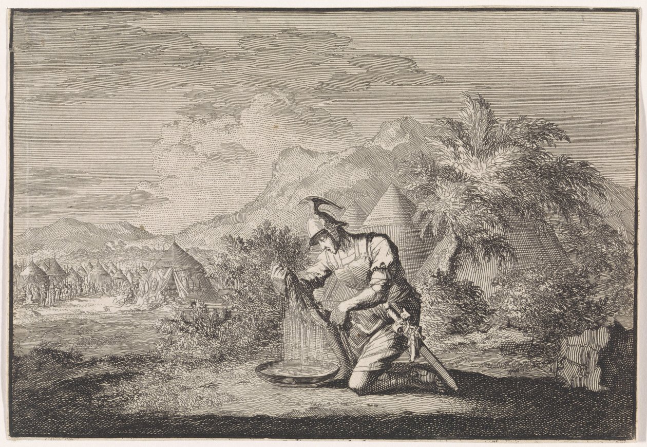 Gideon ve Islak Koyun Postu by Jan Luyken