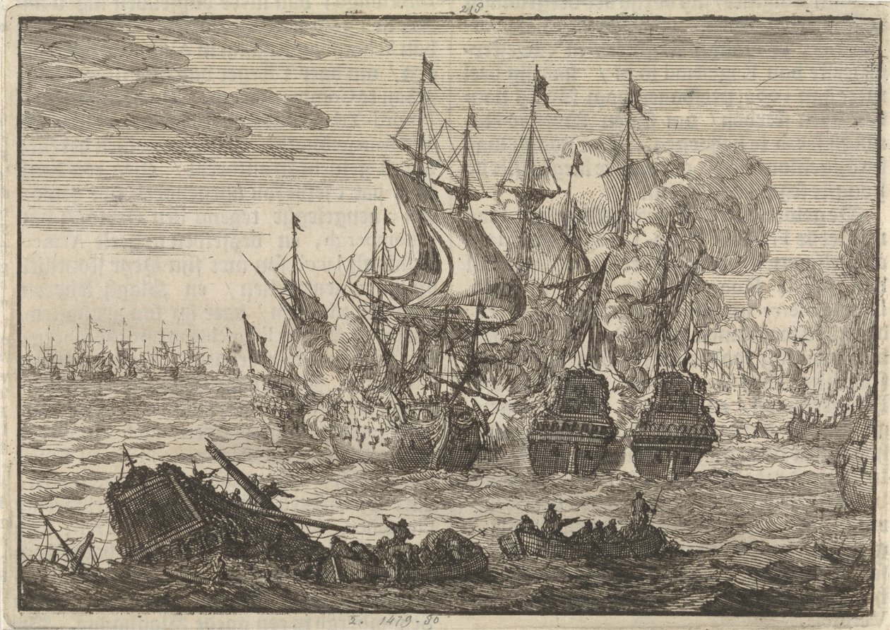 Beachy Head Deniz Savaşı, 1690 by Jan Luyken