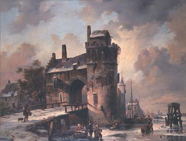Donmuş bir su yolunda rakamlar by Jan M. Ruyten