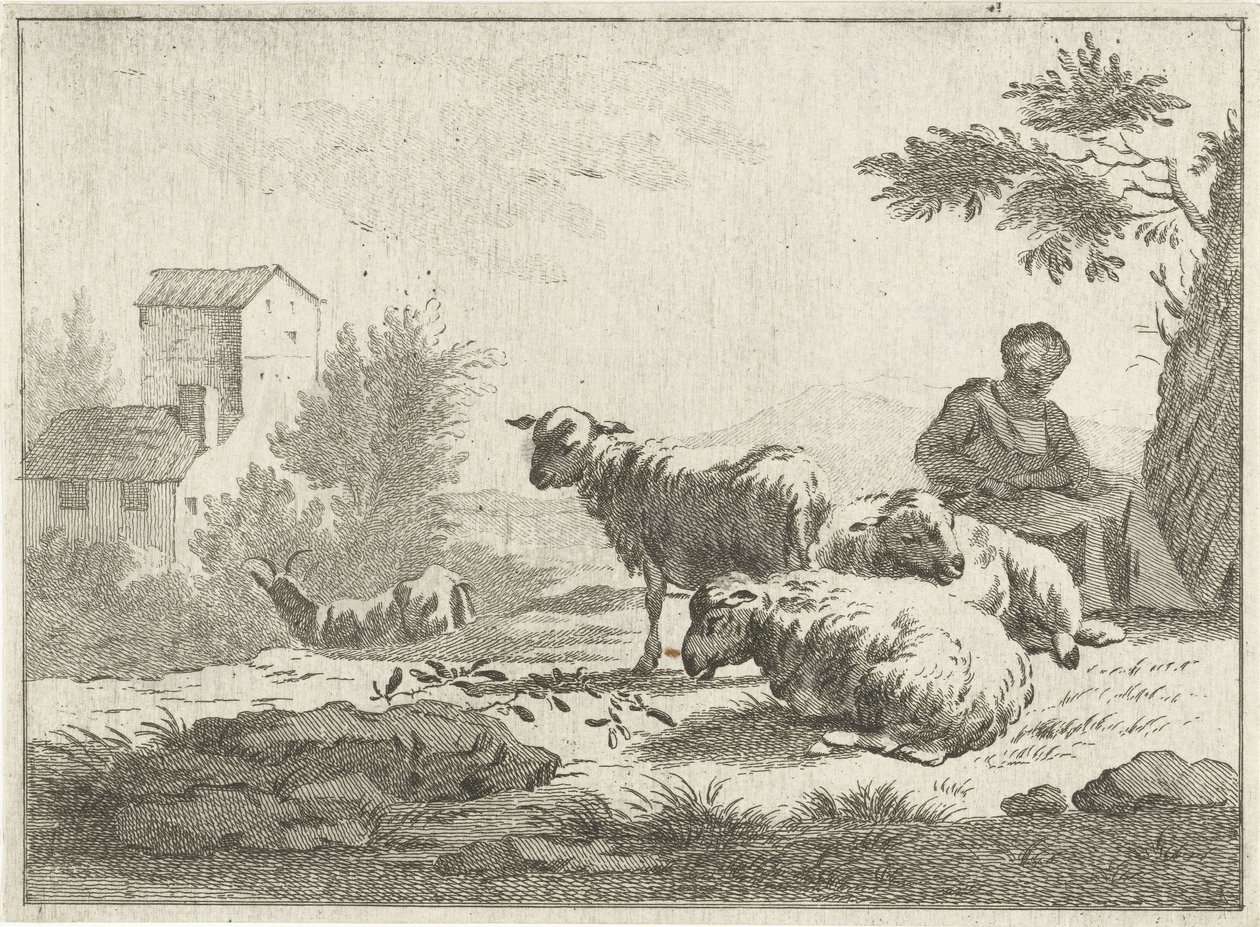 koyun sürüsü ile çoban by Jan Matthias Cok
