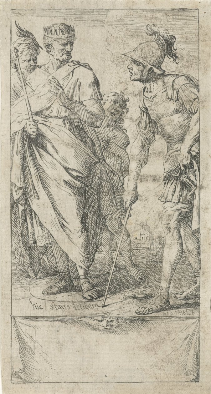 Popilius Laenas tekent een cirkel by Jan Miel