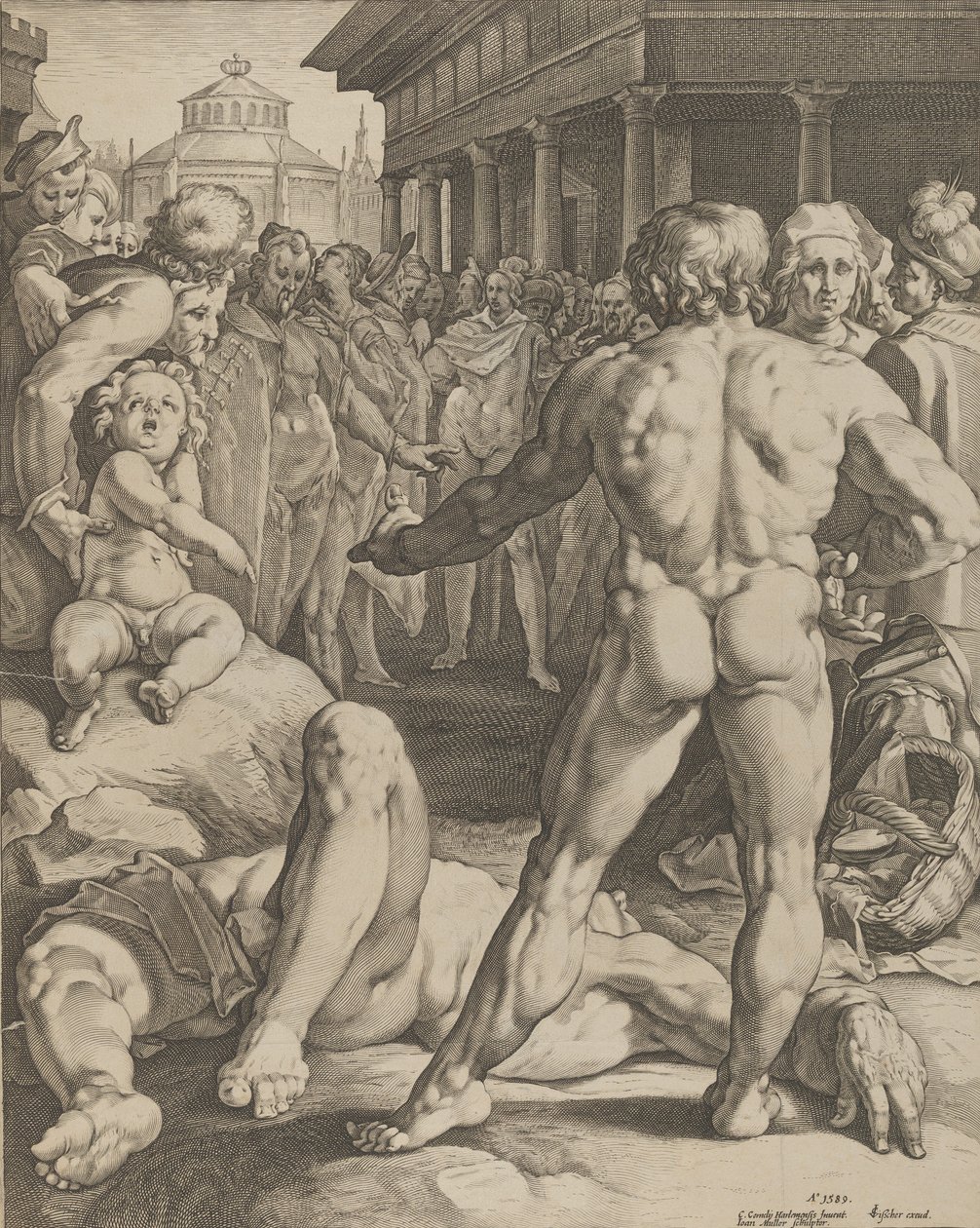 Ulysses ve Irus Arasındaki Dövüş, M.Ö. 1590 by Jan Muller