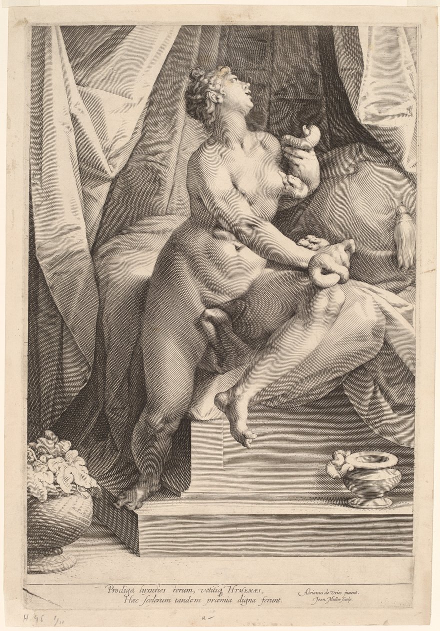 Kleopatra by Jan Muller, after Adriaen de Vries