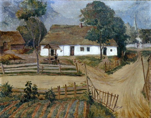 Homestead, c.1925 (tuval üzerine yağlı boya) by Jan Rubczak