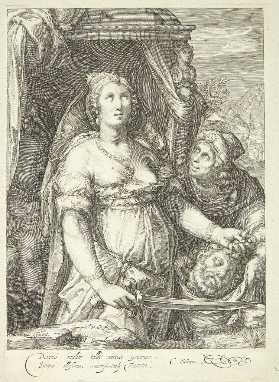 Holofernes kafalı Judith by Jan Saenredam