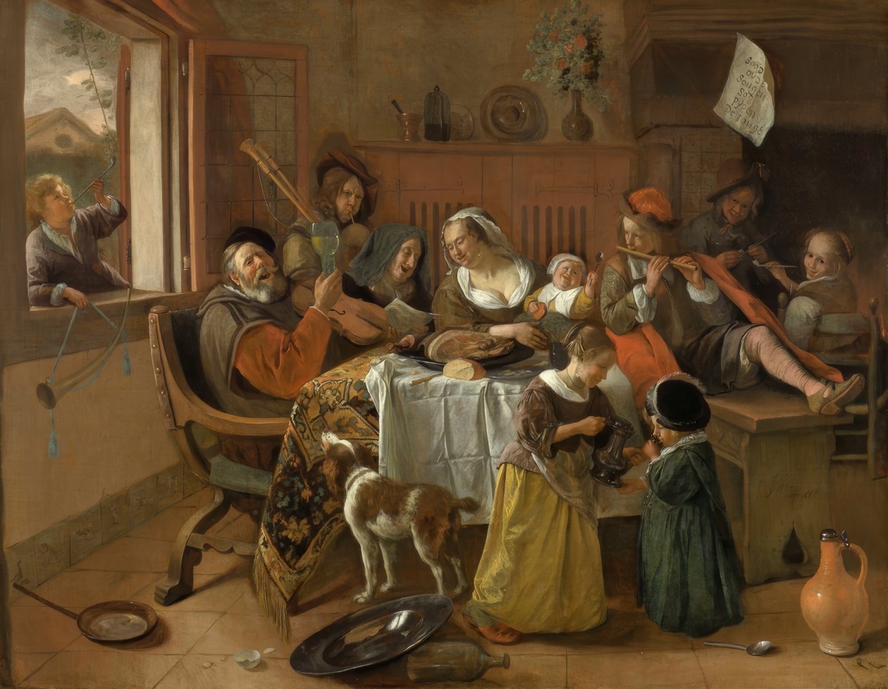 mutlu aile by Jan Havickszoon Steen