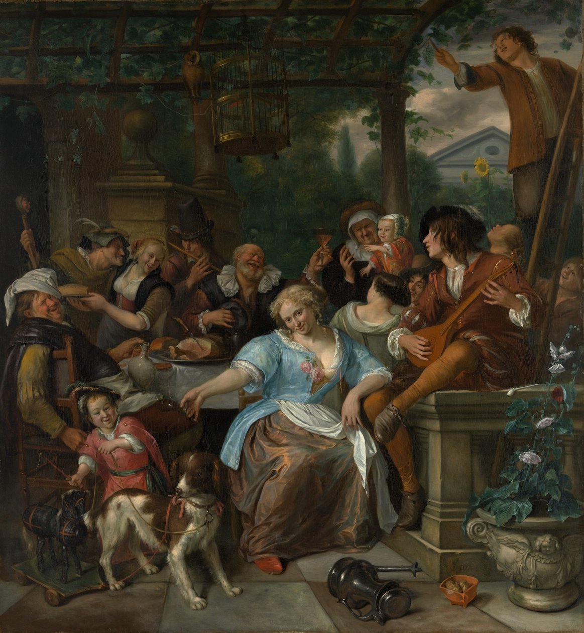 Bir Terasta Neşeli Şirket, ca. 1670. by Jan Havickszoon Steen