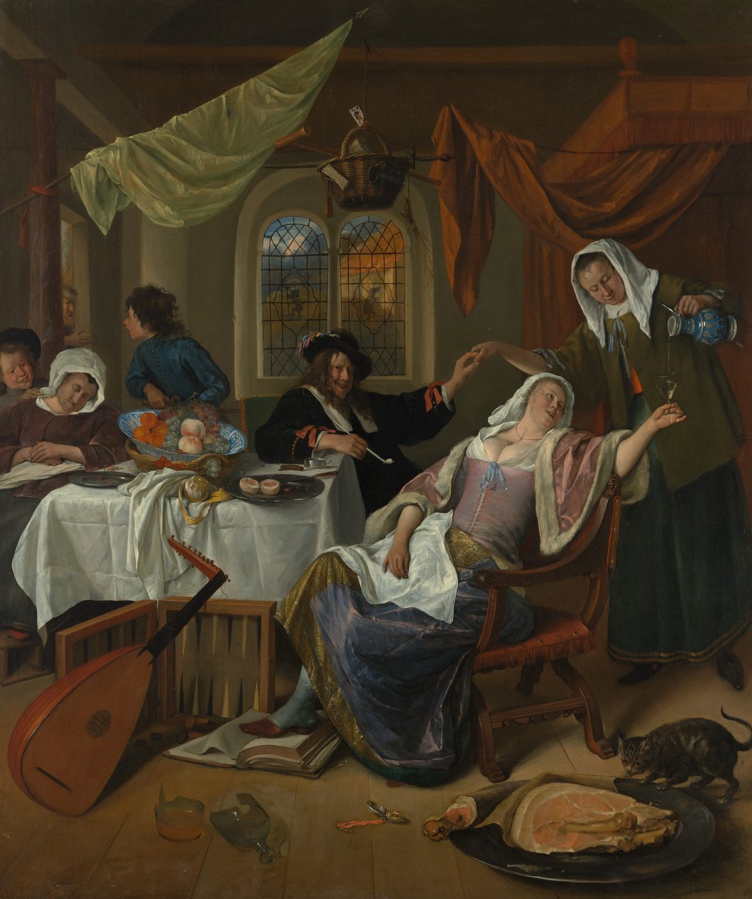 Dissolute Hanehalkı, ca. 1663-64. by Jan Havickszoon Steen