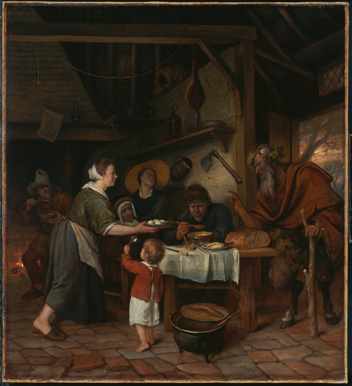 Satyr ve Köylü Ailesi by Jan Steen