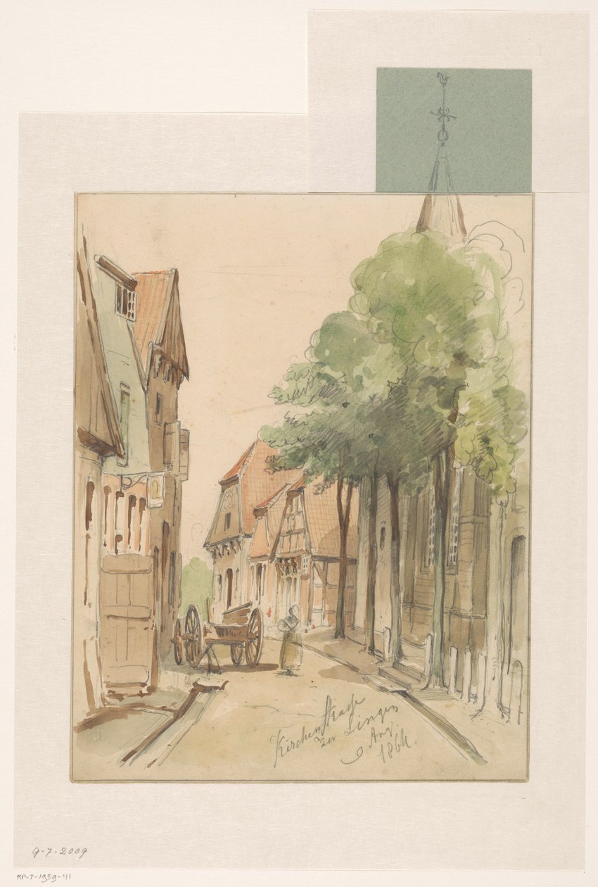 Lingen'deki Kirchenstrasze'nin görünümü by Jan Striening