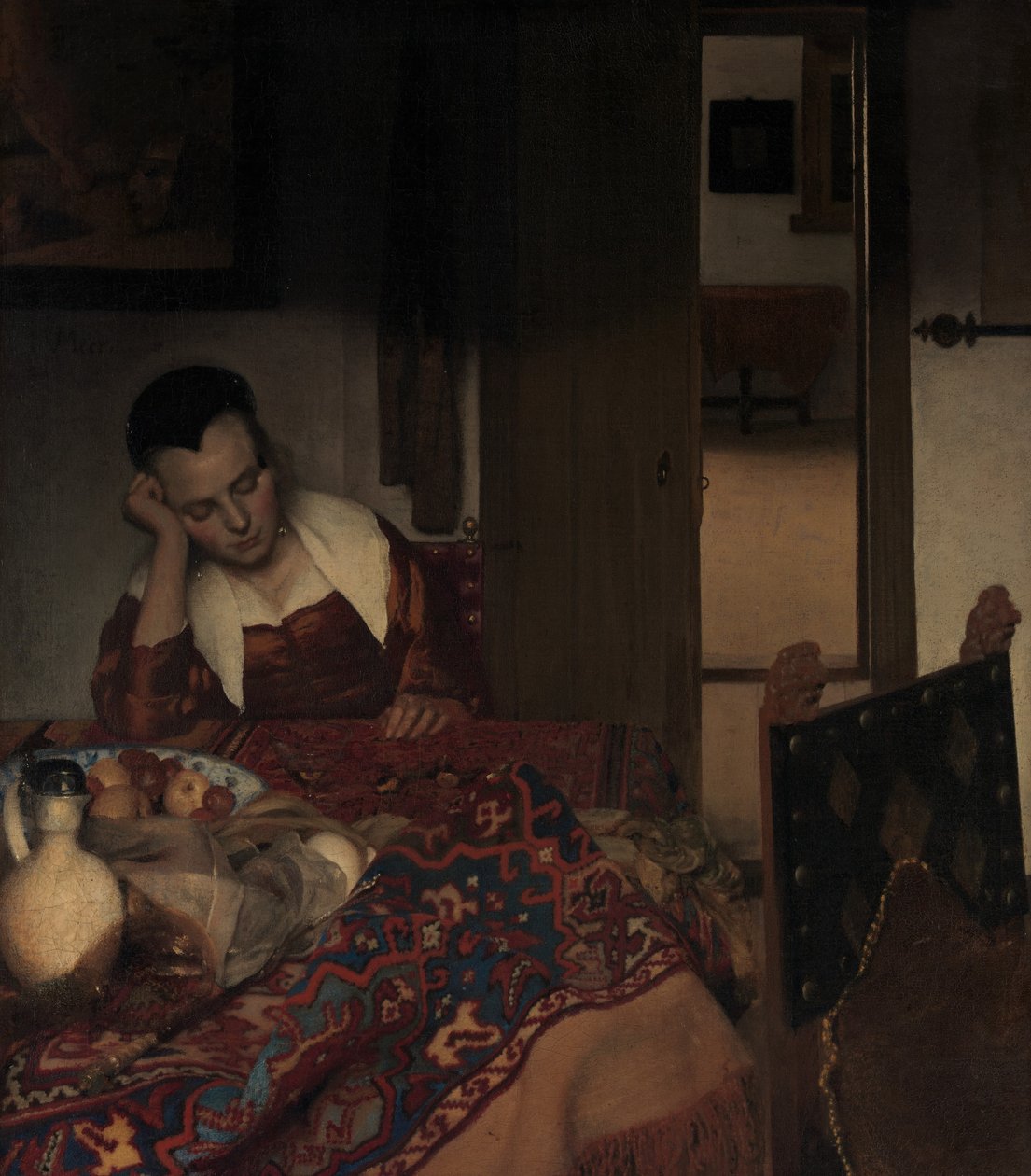 Uyuyan Hizmetçi, ca. 1656-57. by Johannes Vermeer