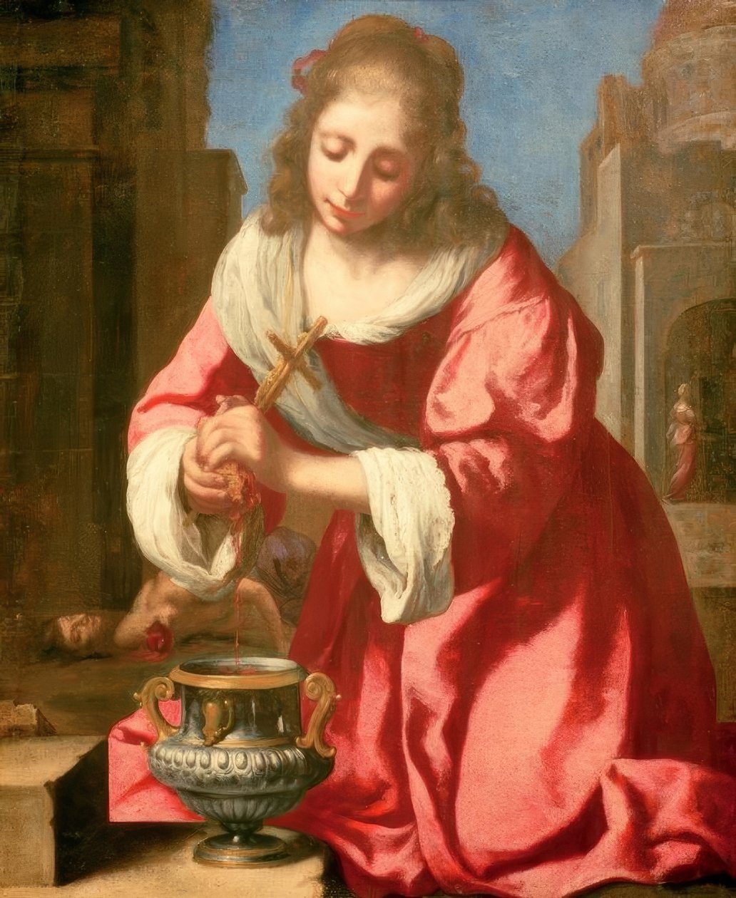 Kutsal Praxedis by Jan Vermeer van Delft