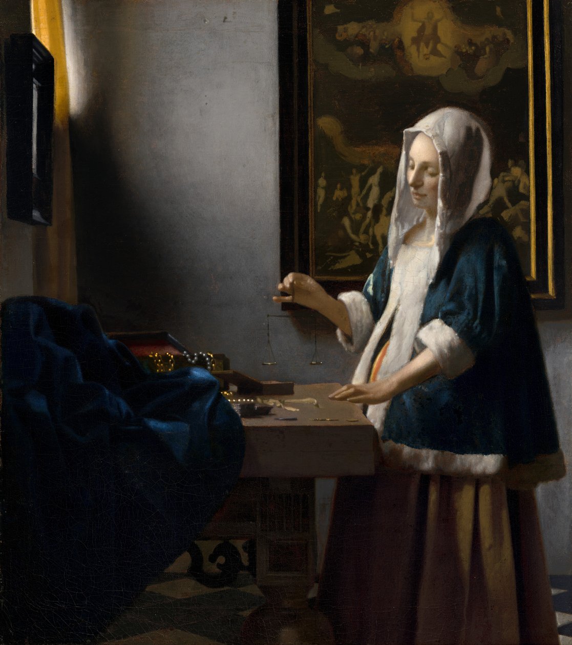 Terazi Tutan Kadın, c. 1664. by Johannes Vermeer