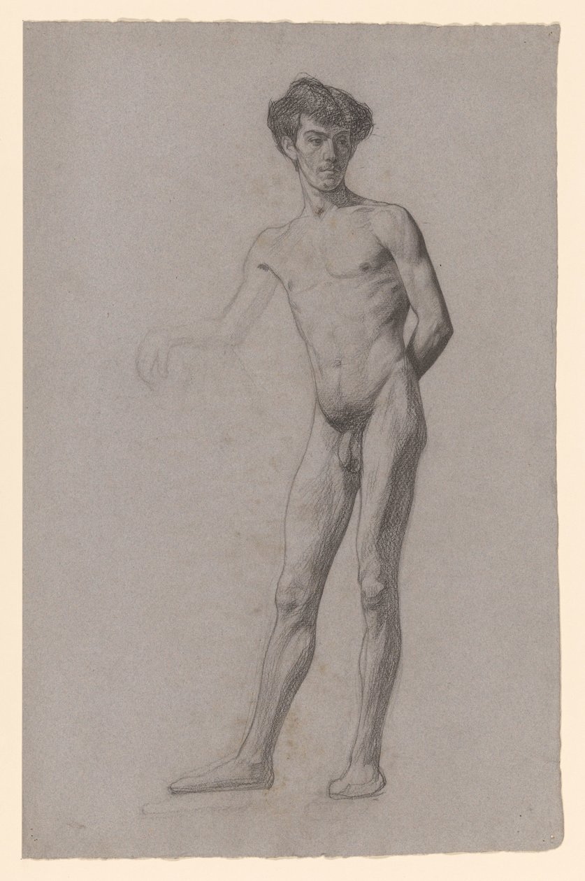Çıplak genç adam ayakta by Jan Veth