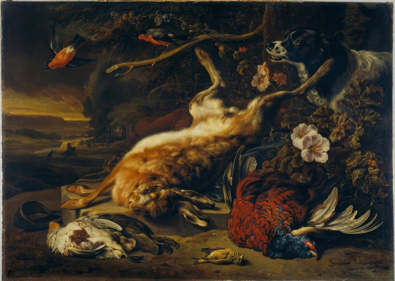 avcılık natürmort by Jan Baptist Weenix