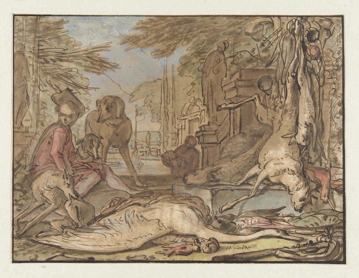 Natürmort oyun by Jan Baptist Weenix