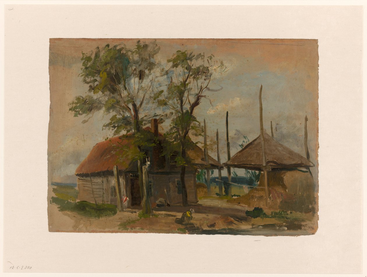 İki samanlık ile çiftlik evi by Jan Weissenbruch