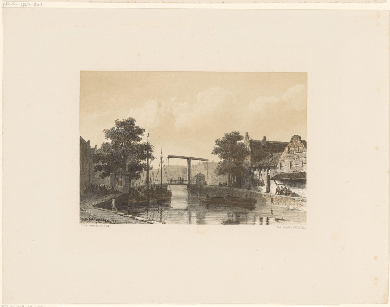 Asma köprülü kanal görünümü by Jan Weissenbruch