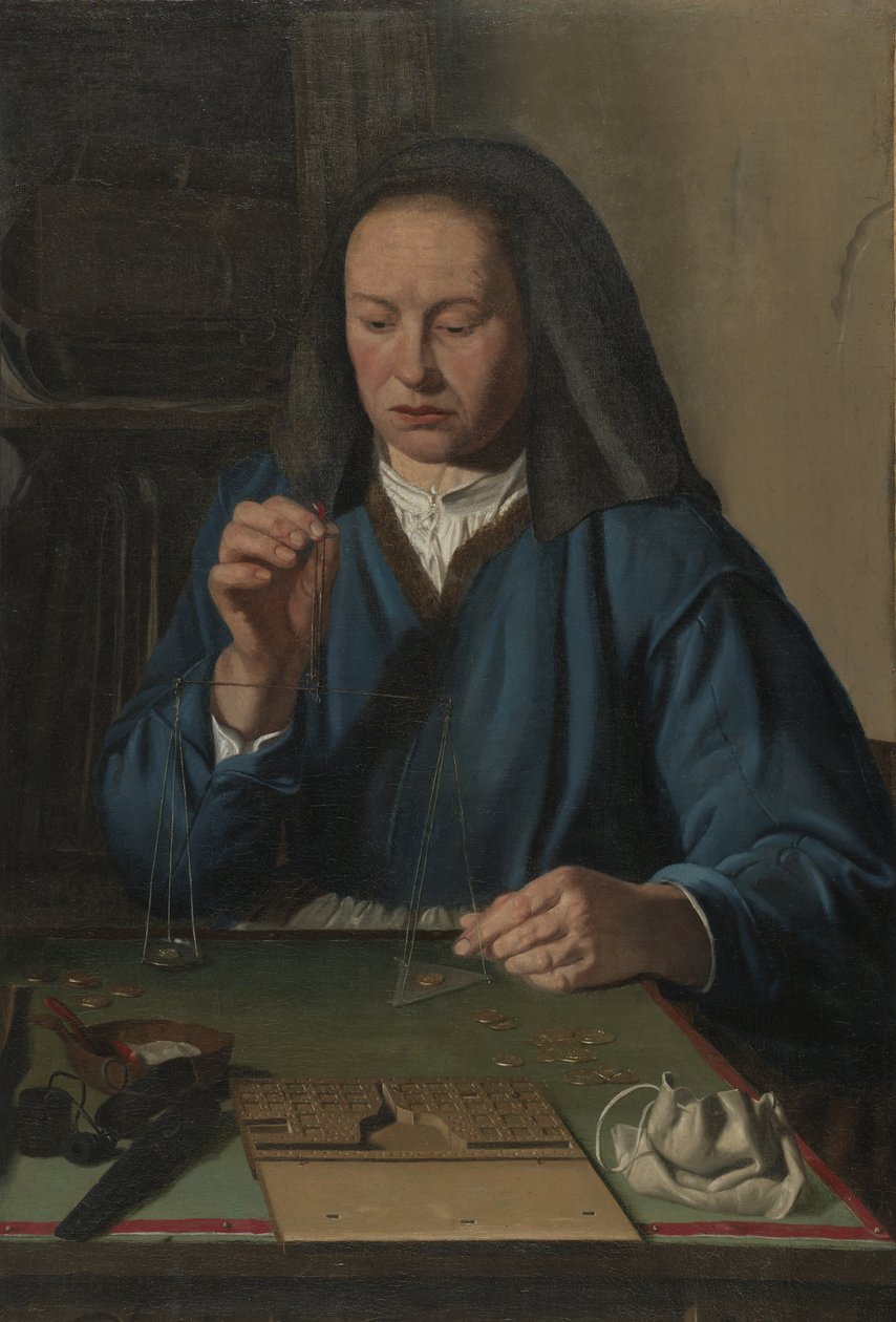 Altın ağırlığındaki kadın, 1630 dolayları by Jan Woutersz.