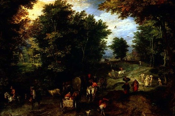 Ford ile manzara by Jan the Elder Brueghel