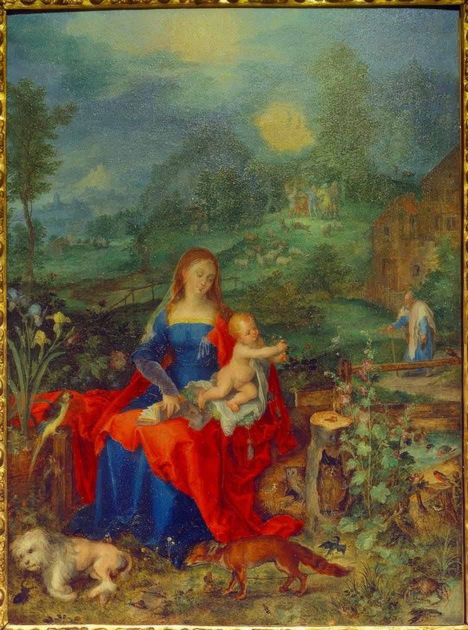 María með mörg dýrin by Jan the Elder Brueghel
