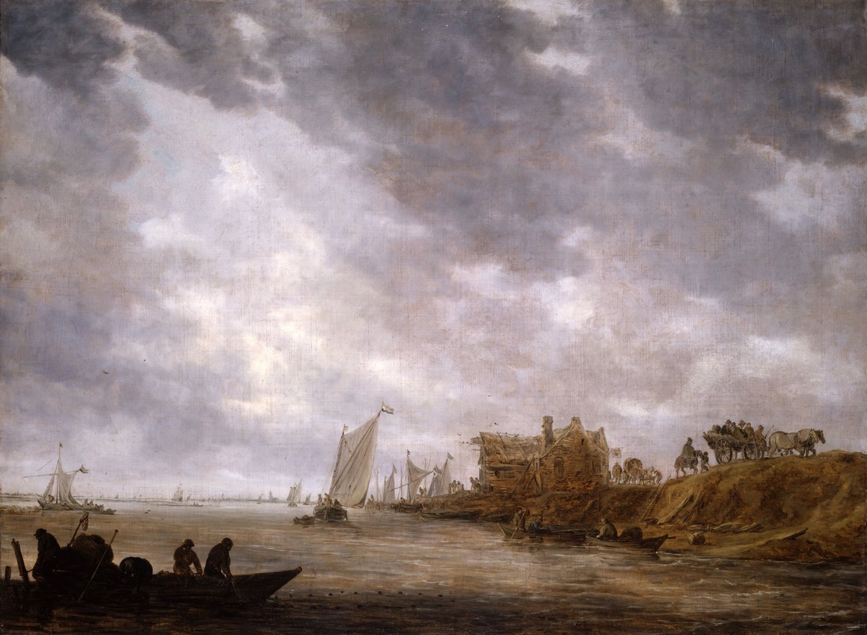 Bir Nehir Sahnesi, 1642. by Jan van Goyen