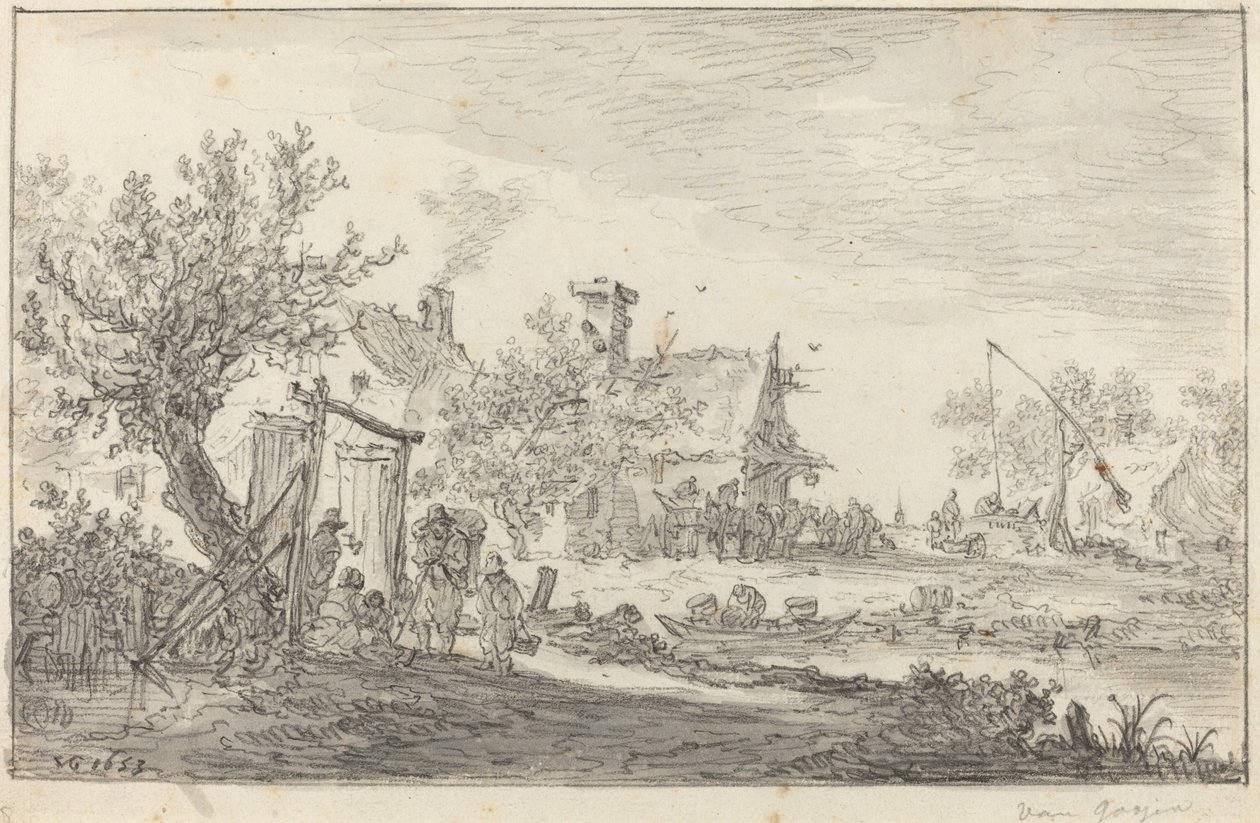yol kenarındaki han by Jan van Goyen