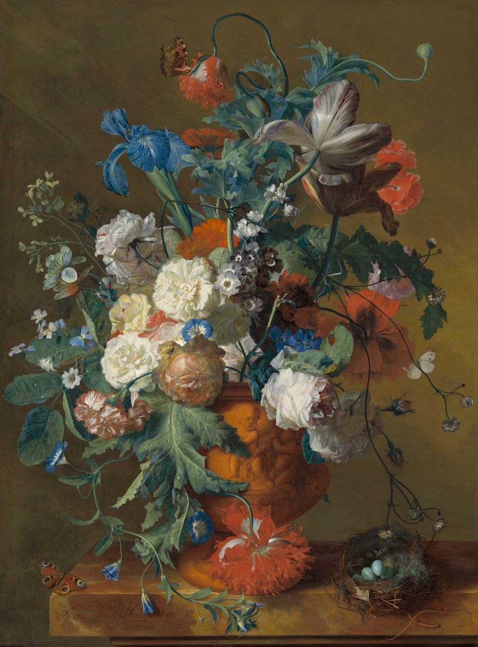 Vazoda Çiçekler by Jan van Huysum