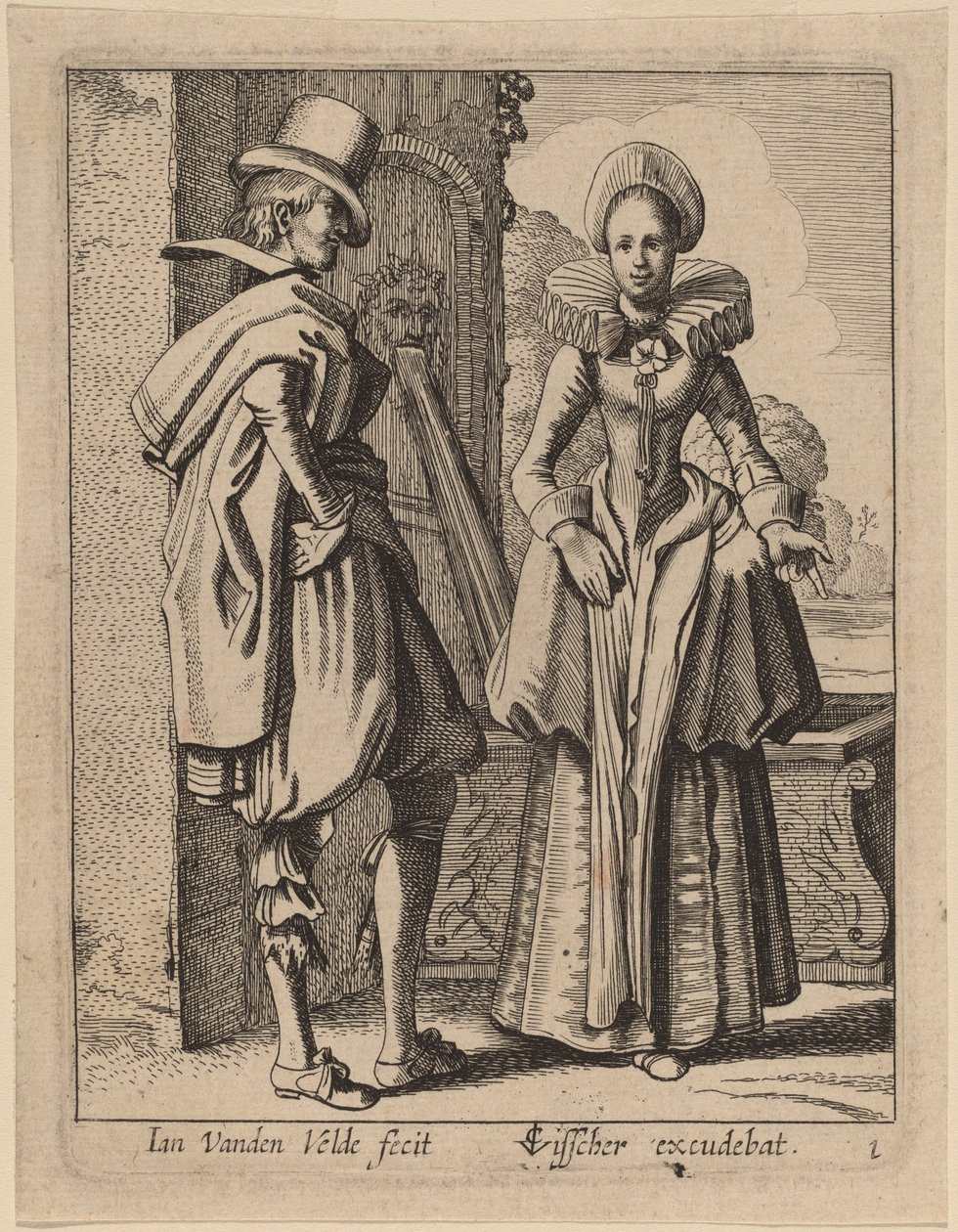 Kostümlü İki Figür by Jan van de Velde II