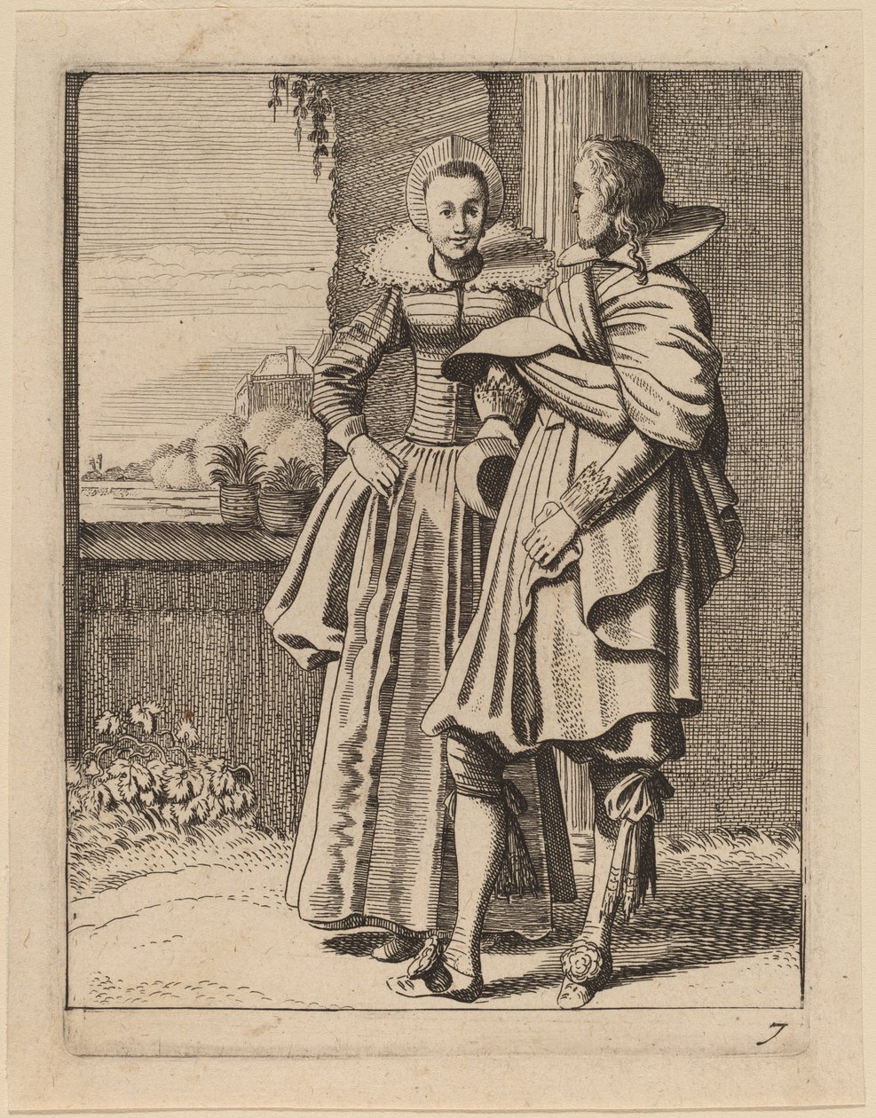 Kostümlü İki Figür by Jan van de Velde II