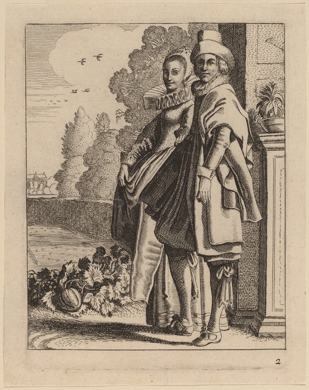 Kostümlü İki Figür by Jan van de Velde II