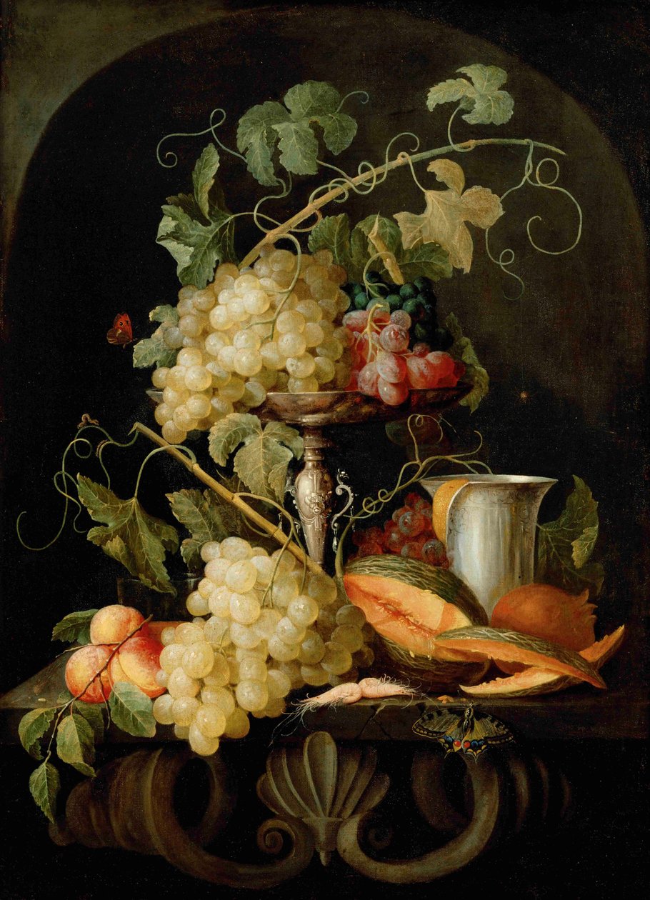 Meyveli natürmort, 1650-1660. by Jan van den Hecke