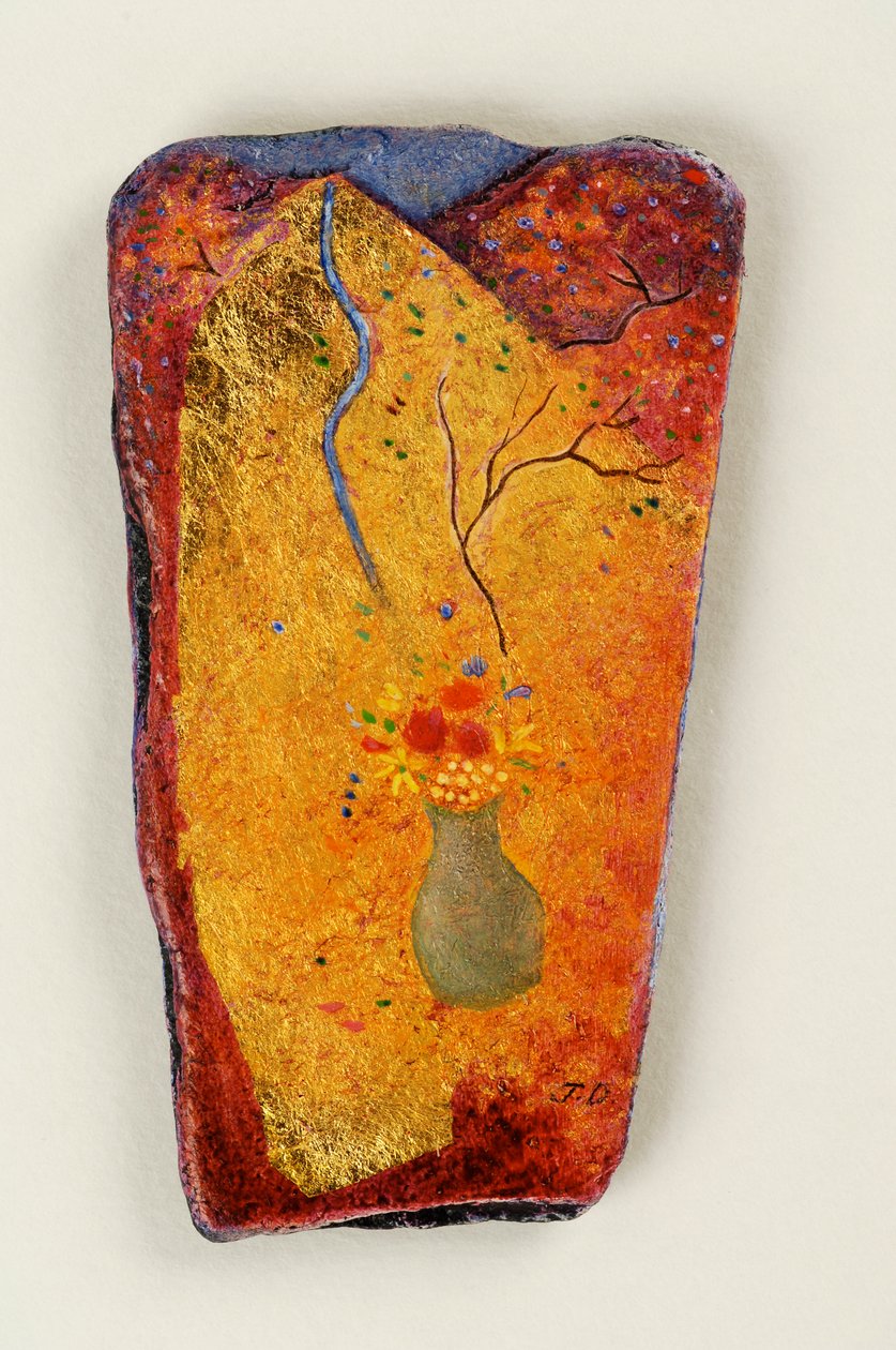 Altın Dağ, 2006 (arduvaz üzerine yağlı boya) by Jane Deakin