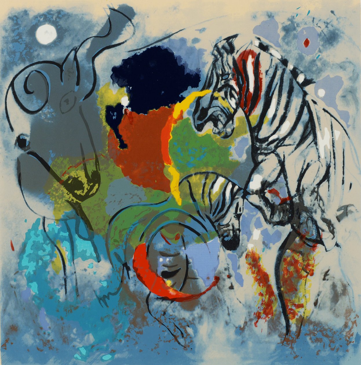 Zebralar, 1988 (ekran baskısı) by Jane Deakin