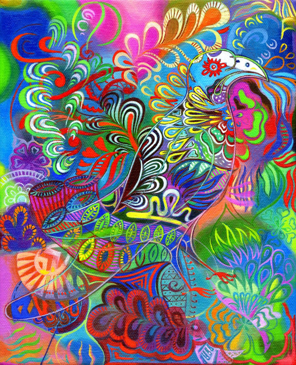 Ey yapraklar arasındaki kuş, 2011, by Jane Tattersfield