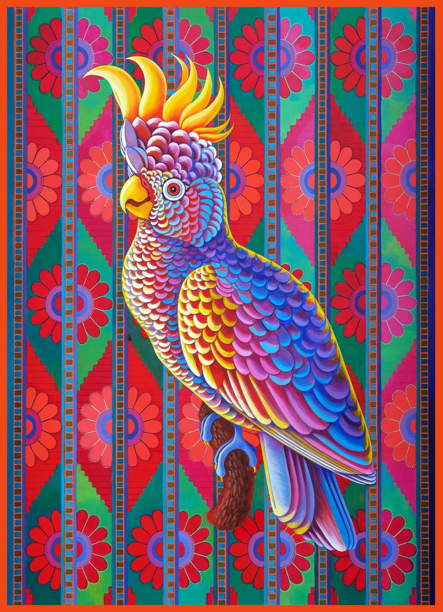 Sarı Tepeli Kakadu, 2022 (tuval üzerine yağlıboya) by Jane Tattersfield