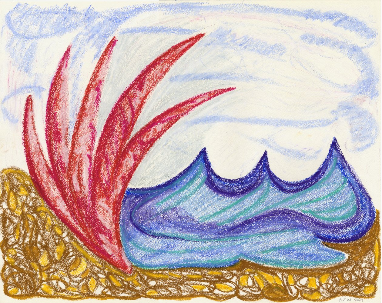 Wormiston Deniz manzarası, 2003 (yağlı pastel) by Janet McKenzie