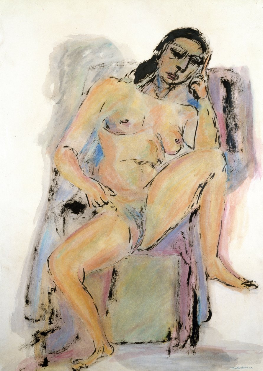 çıplak oturmuş by Jankel Adler