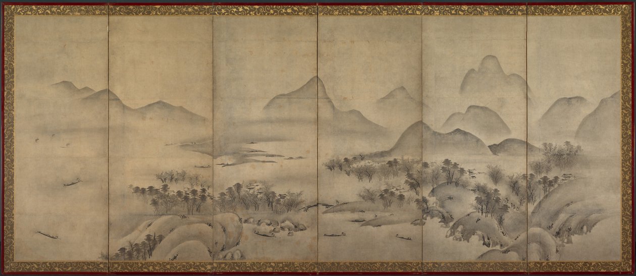 Mehtaplı Manzara (bir çift) by Japan, Muromachi period