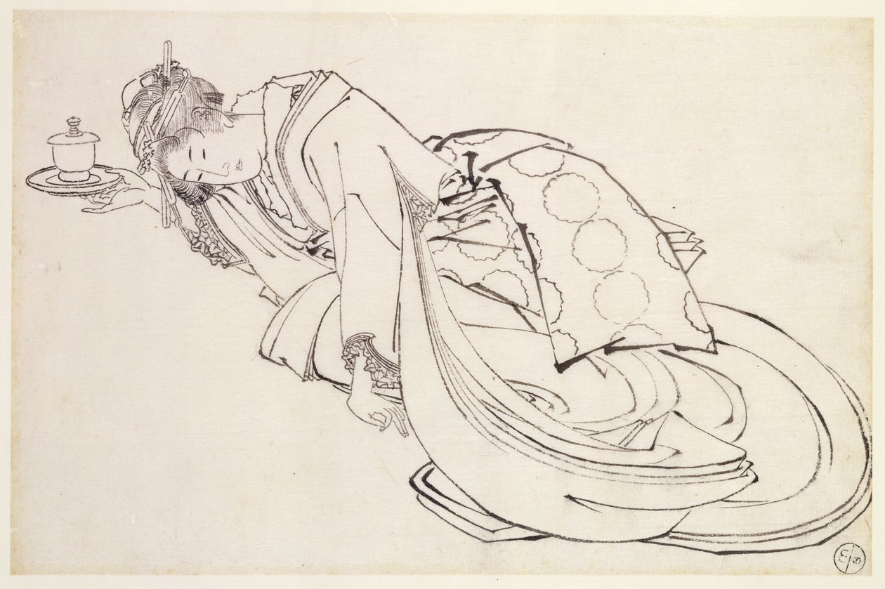 Kupa sunan bir fahişe, 18. 19. yüzyıl by Japanese School